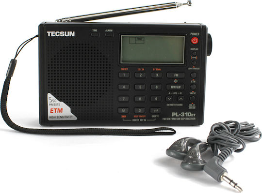 Tecsun PL-310ET Φορητό Ραδιόφωνο Ρεύματος / Μπαταρίας Μαύρο