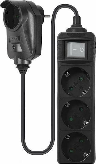 SAS Power Strip with Surge Protection 3 Positions with Switch and Cable 1.5m