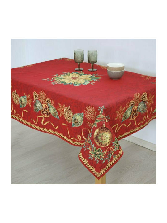 Dimeco 8938 Christmas Tablecloth Runner Fabric Red L140xW45cm 1pcs