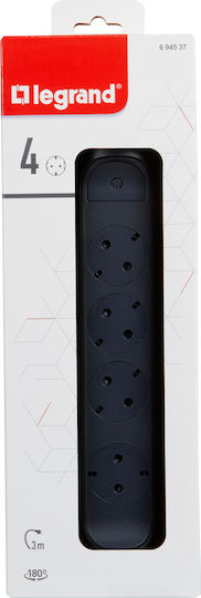 Legrand Surgearrest Power Strip 4 Sockets with Switch and 3m Cable
