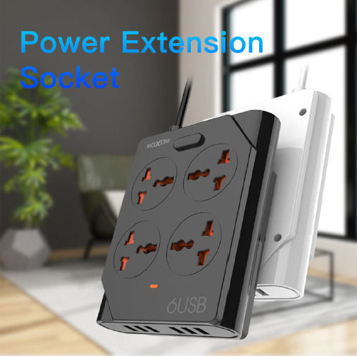 Moxom KH-63Y Steckdosenleiste 4 Positionen mit 6 USB-A und Kabel 1.5m