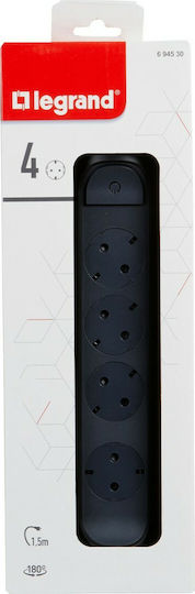 Legrand Surgearrest Power Strip 4 Sockets with Switch and 1.5m Cable