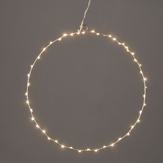 Aca Illuminated Christmas Metal Figure Ball Silver 50x50x50cm