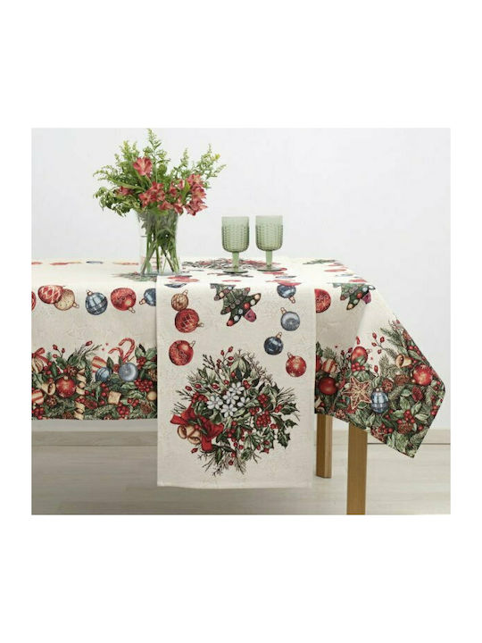 Dimeco 8820 Christmas Tablecloth Fabric Multicolour L140xW140cm 1pcs