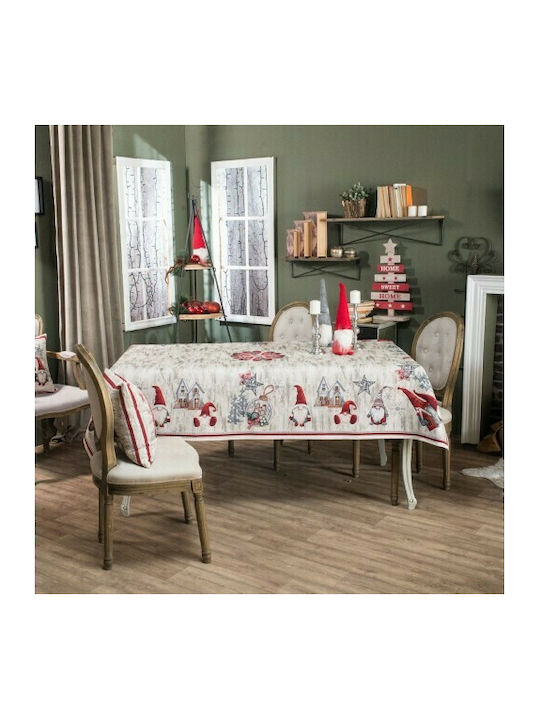 Teoran Weihnachtlich Tischtuch Stoff Gray L180xB140cm.