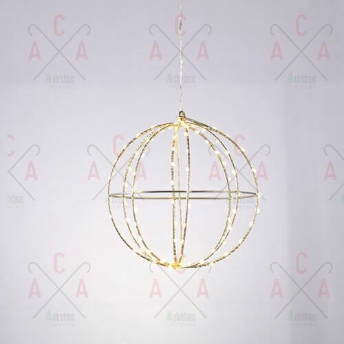 Aca Beleuchtet Weihnachtliche Metallisch Figur Kugel Silber 20x20x20cm