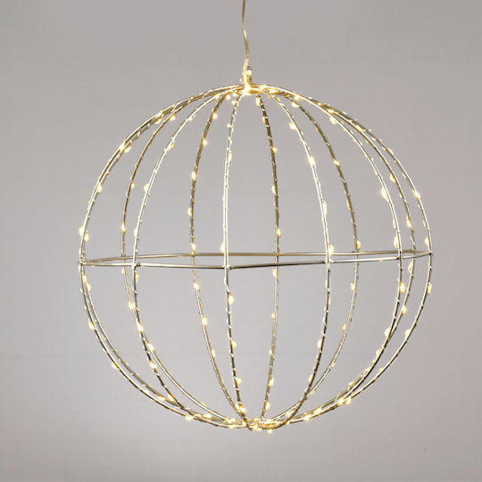 Aca Illuminated Christmas Metal Figure Ball Silver 40x40x40cm