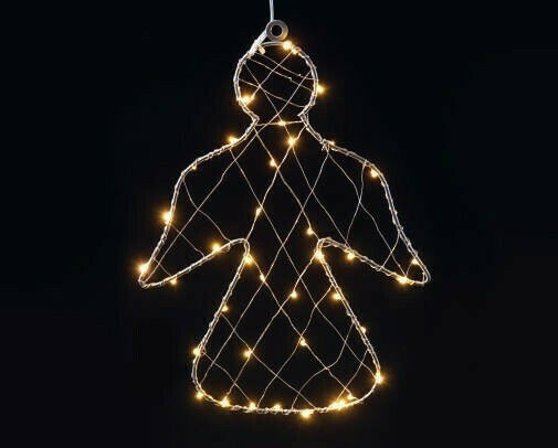 Aca Illuminated Christmas Metal Figure Cherub Copper Height 28.5cm 1d Copper Wire Metal Motifs