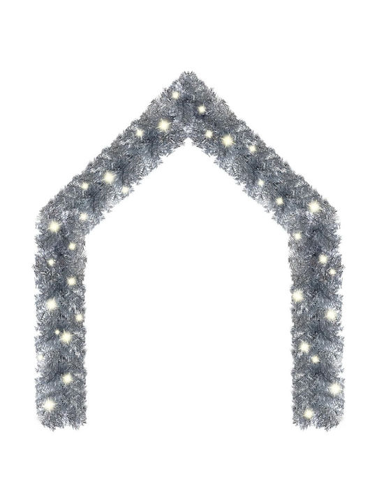 vidaXL Lighted Christmas Garland Silver 2000cm 1pc