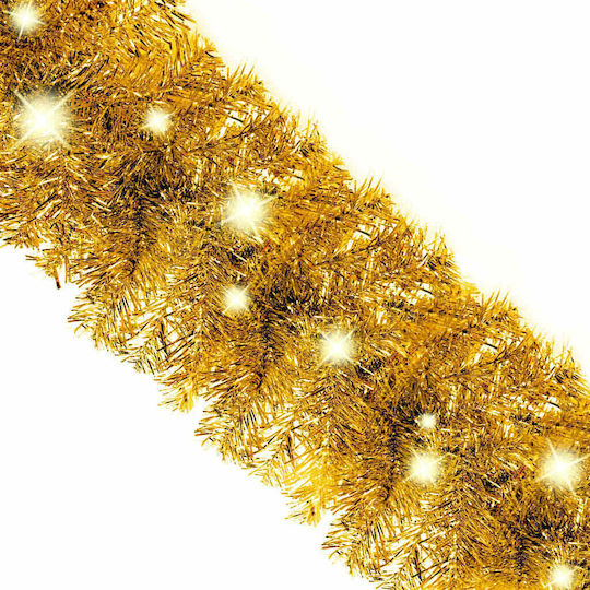 vidaXL Lighted Christmas Garland Gold 500cm 1pc