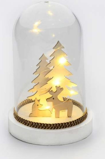Christmas Illuminated Decorative Jar with Reindeer 12x12x18cm Plastic 12x18cm