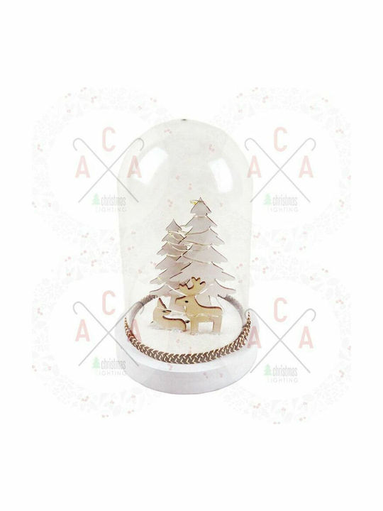 Christmas Illuminated Decorative Jar with Reindeer 12x12x18cm Plastic 12x18cm