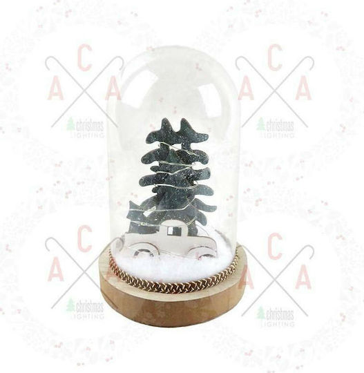 Christmas Illuminated Decorative Jar 12x12x18cm Plastic with Car 12x18cm