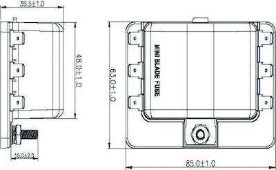 Eval Waterproof Държач на предпазителя Σκάφους 100Спецификация 32V