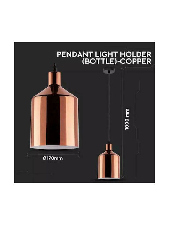 V-TAC Pendant Light Rose Gold with Socket E27 17cm