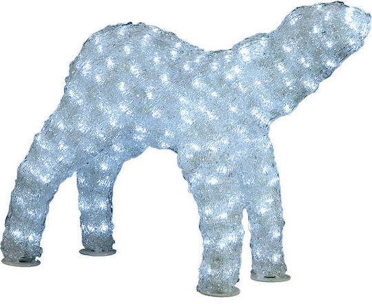 Lianos Illuminated Christmas Plastic Figure Bear White Height 55cm