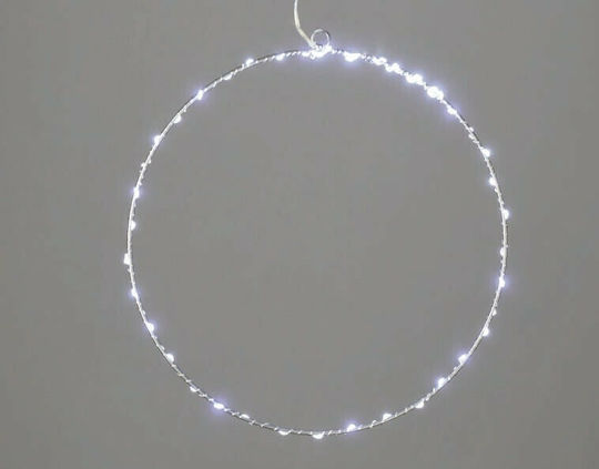 Aca Illuminated Christmas Metal Figure Ball Silver 50x50x50cm