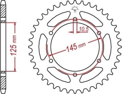 RK Pinion spate 45 Dinți pentru Yamaha XT 660 - XT 660