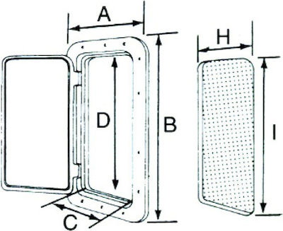 Eval Ușă de punte a bărcii Rectangular L300xL200mm Bej Culoare