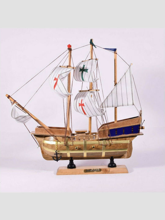 Santa Maria Christmas Boat Sailboat Wooden 34x34cm