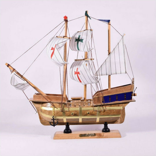 Santa Maria Коледен Кораб Ветроходна Дървена 34x34см