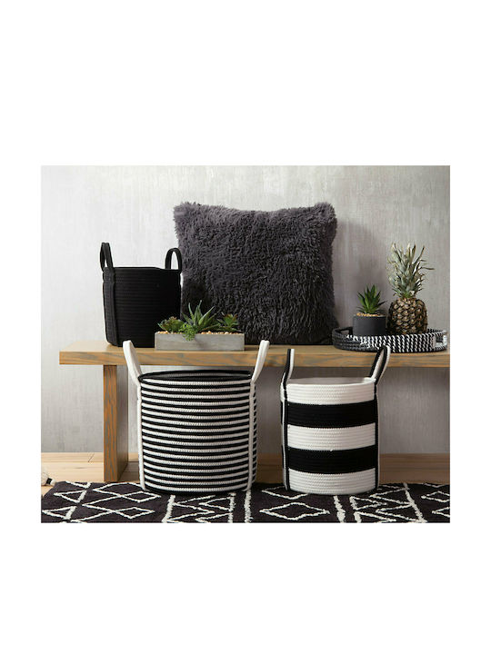 Fabric Decorative Basket Silo Black 34x34x32cm Nef-Nef Homeware