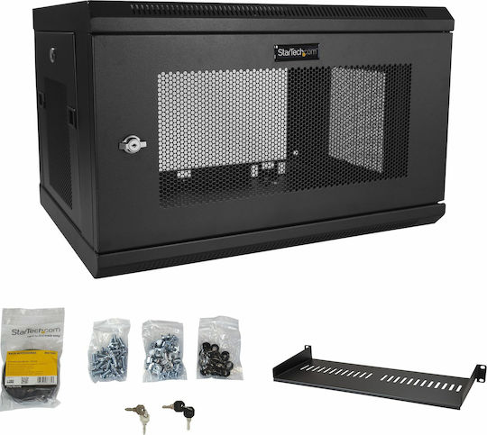 StarTech Επιτοίχια Καμπίνα Rack 6U Μαύρο RK616WALM