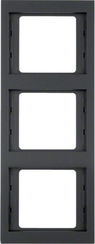 Hager K.1 Switch Frame 3 Positions Horizontal Installation in Black Color 13737006