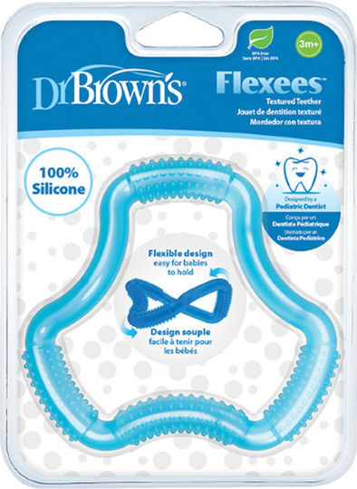 Dr. Brown's Flexees Teething Ring made of Silicone for 3 m+ Blue