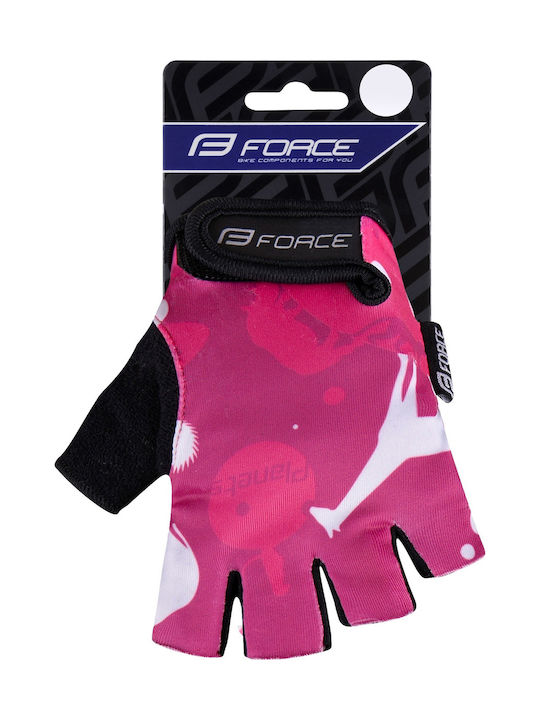 Force Kids Fingerless Gloves for Road Bike F-Planet Pink