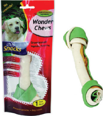 Beeztees Deli Snacks Wonder Chews Κόκκαλο Κόμπος για Σκύλους με Γεύση Λαχανικών 21εκ. 2τμχ