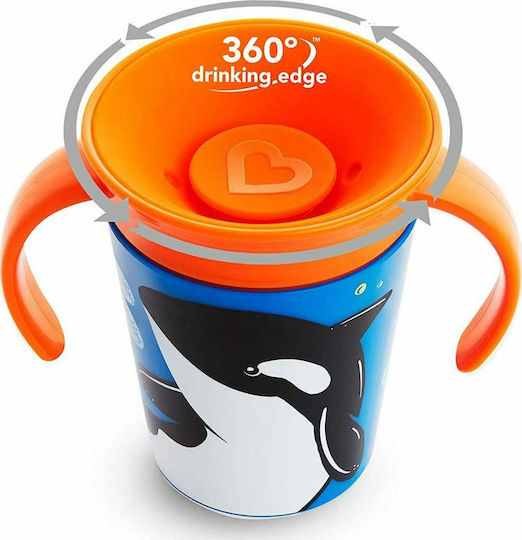 Munchkin Baby Cup Miracle 360° Wildlove Sippy Cup made of Plastic Blue 177ml for 6m+m+