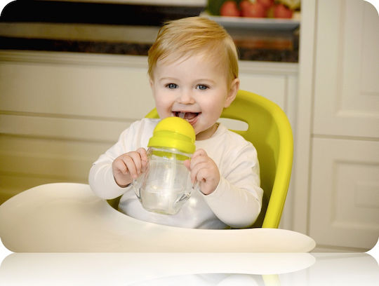 Kidsme Baby Cup with Handles and Straw made of Plastic Green 240ml for 9m+m+