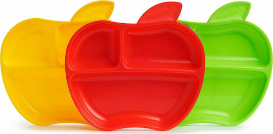 Munchkin Baby Food Plate Apple made of Plastic Multicolour 3pcs