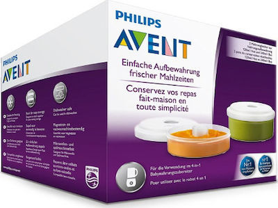 Philips Plastic Toddler Bowl Avent Σκεύη Αποθήκευσης Φρέσκων Τροφίμων 2τμχ 2pcs Multicolour SCF876/02