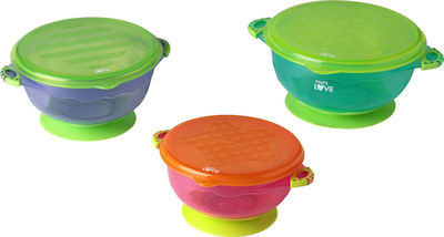 Nuby Baby Food Bowl Σετ Μπολ με Καπάκι 300ml, 6τμχ made of Plastic Multicolour 6pcs 91164