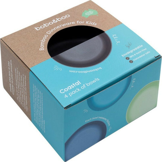 Bobo & boo Bamboo Bowl Set Coastal 4τμχ