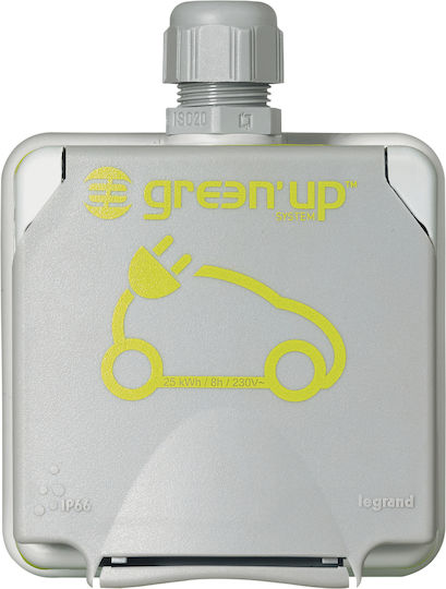 Legrand Green'up Access Priză Electrică Externă Simplă Rezistentă La Apă Cu Capac Gri