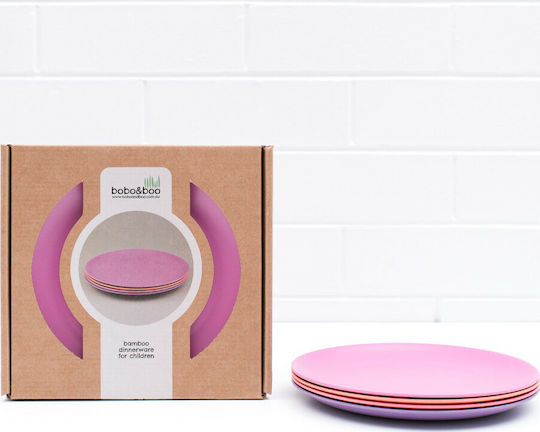 Bobo & boo Bamboo Plate Set Sunset 4τμχ