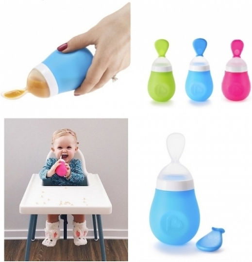 Munchkin Baby Spoon with Adjustable Flow made of Silicone for 4+ months Blue