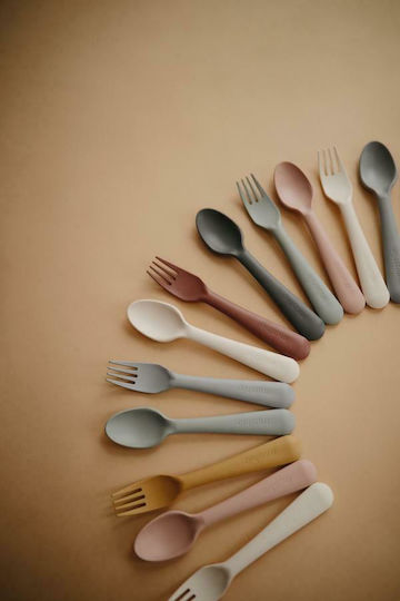 Mushie Baby Set with Fork Fork & Spoon made of Plastic Cloud 2pcs