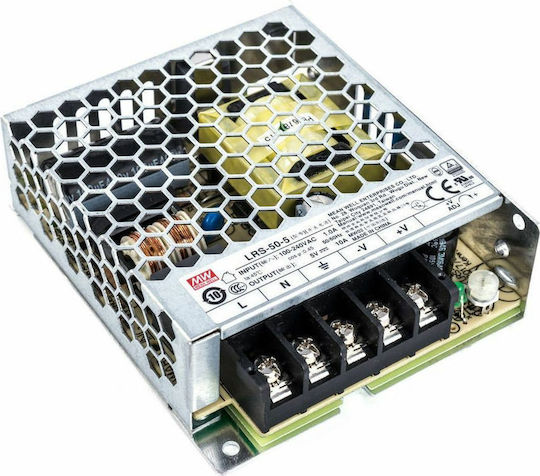 Mean Well Τροφοδοτικό LED IP20 Ισχύος 50W με Τάση Εξόδου 5V 2τμχ