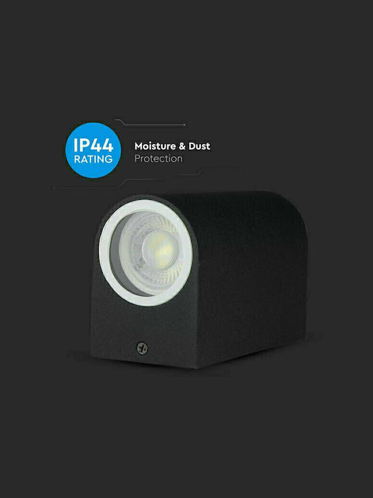 V-TAC Wall-Mounted Outdoor Spot Light GU10 IP44 Double Beam 9.2x6.8x15εκ.