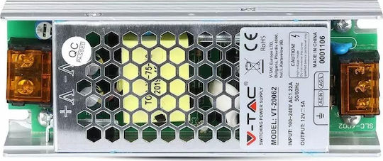 V-TAC VT-20062 Dimmable Τροφοδοτικό LED IP20 Ισχύος 60W με Τάση Εξόδου 12V