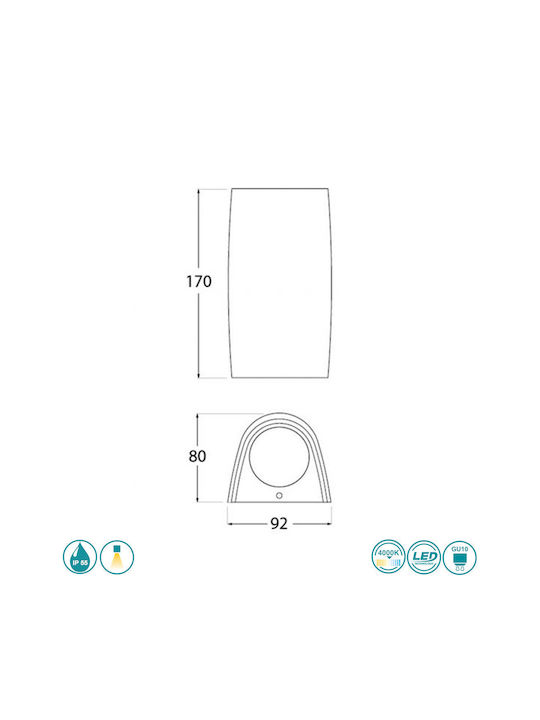 Fumagalli Marta 90 Wall-Mounted Outdoor Spot GU10 IP55