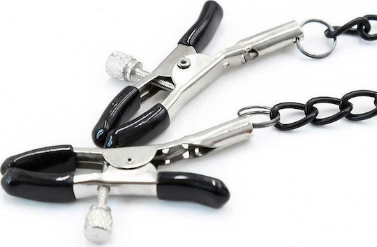 IntoYou Black Shadow Gag with Nipple Clamps Φίμωτρο Vegan Leather σε Μαύρο Χρώμα