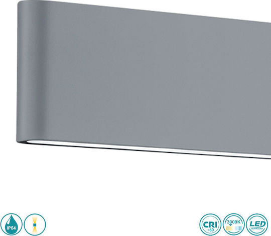 Trio Lighting Thames Επιτοίχια Εξωτερική Πλαφονιέρα LED IP54 8W με Θερμό Λευκό Φως Διπλής Δέσμης