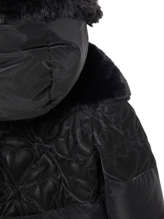 Kids' Casual Jacket Long Double Sided with Hood Black