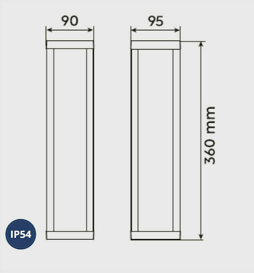 Trio Lighting Fuerte Wall-Mounted Outdoor Ceiling Light LED IP54 10.5W with Warm White Light 9x36εκ.