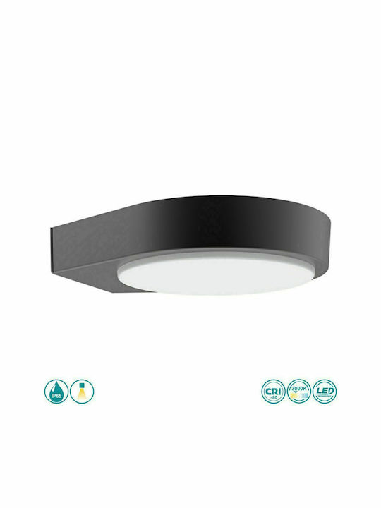 Sun Light Επιτοίχια Εξωτερική Πλαφονιέρα LED IP65 12W με Θερμό Λευκό Φως 17.5x4.5εκ.